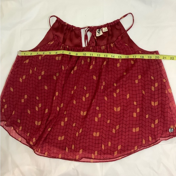 Roxy layered chiffon halter crop top blouse Sz M - Picture 6 of 12